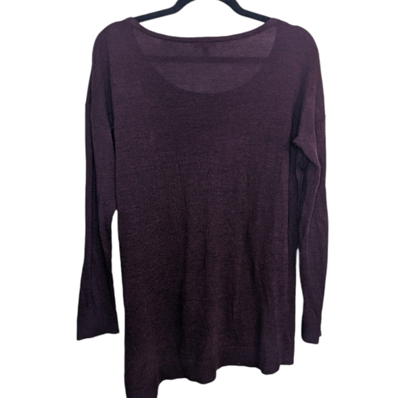 Express Dark Purple Maroon Asymmetrical Tunic Sweater - Size M 💜 - Picture 3 of 7